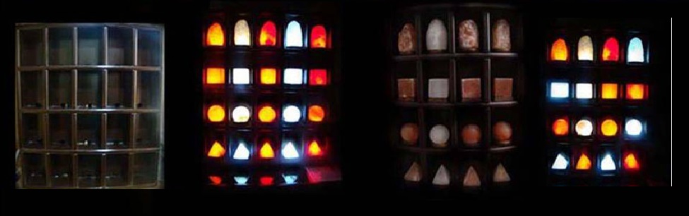 USB Salt Lamp with Wooden Showcase